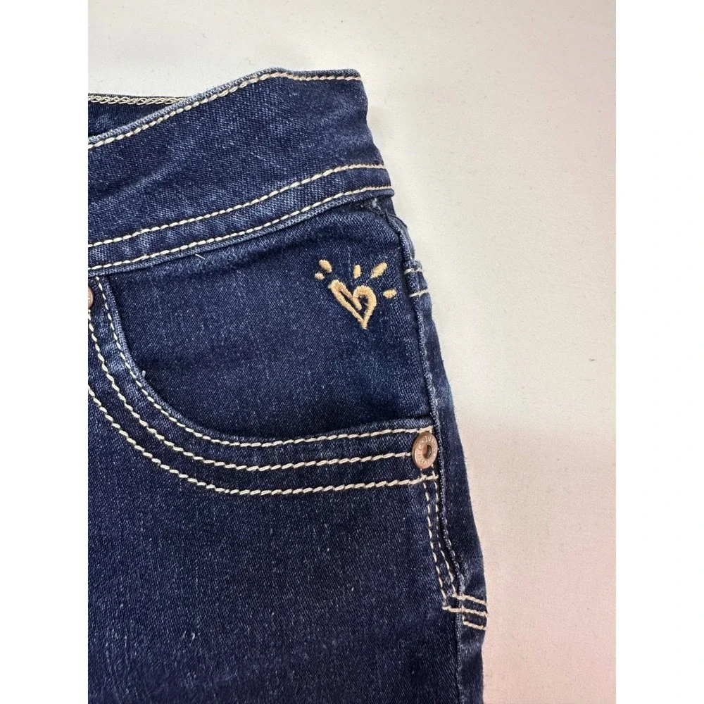 Justice Premium Jeans Girls Dark Wash Denim Bermuda Shorts Size 14R Cuffed Hem